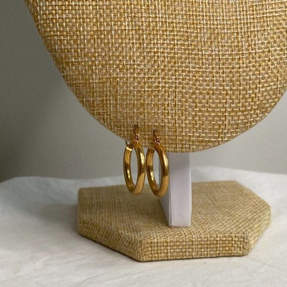 Medium Plain Gold Hoops - Picture 3 of 4